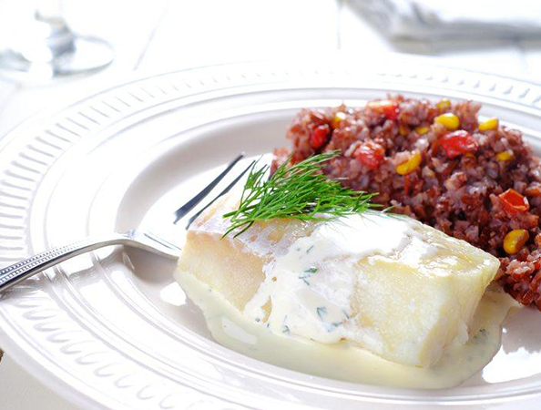 Sous Vide Cod in a Chardonnay Cream Dill Sauce