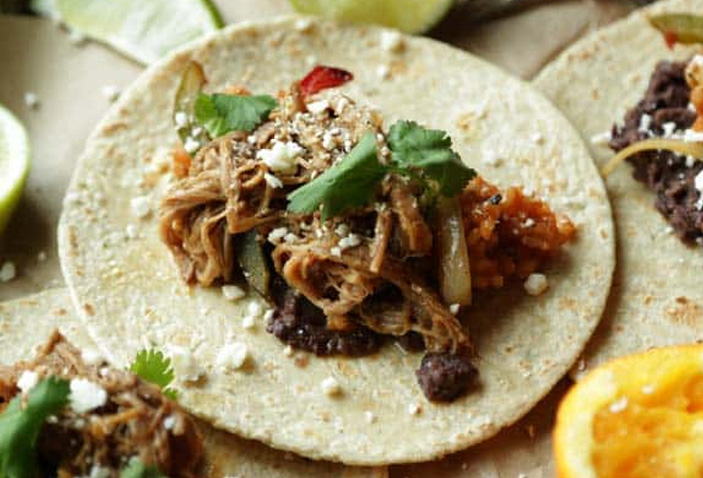 Mojo Pork Tacos Recipe with Mexican Rice
